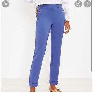 Loft a slim sailor cuffed pants‎ in a light royal blue. Worn 2x. Retail 89